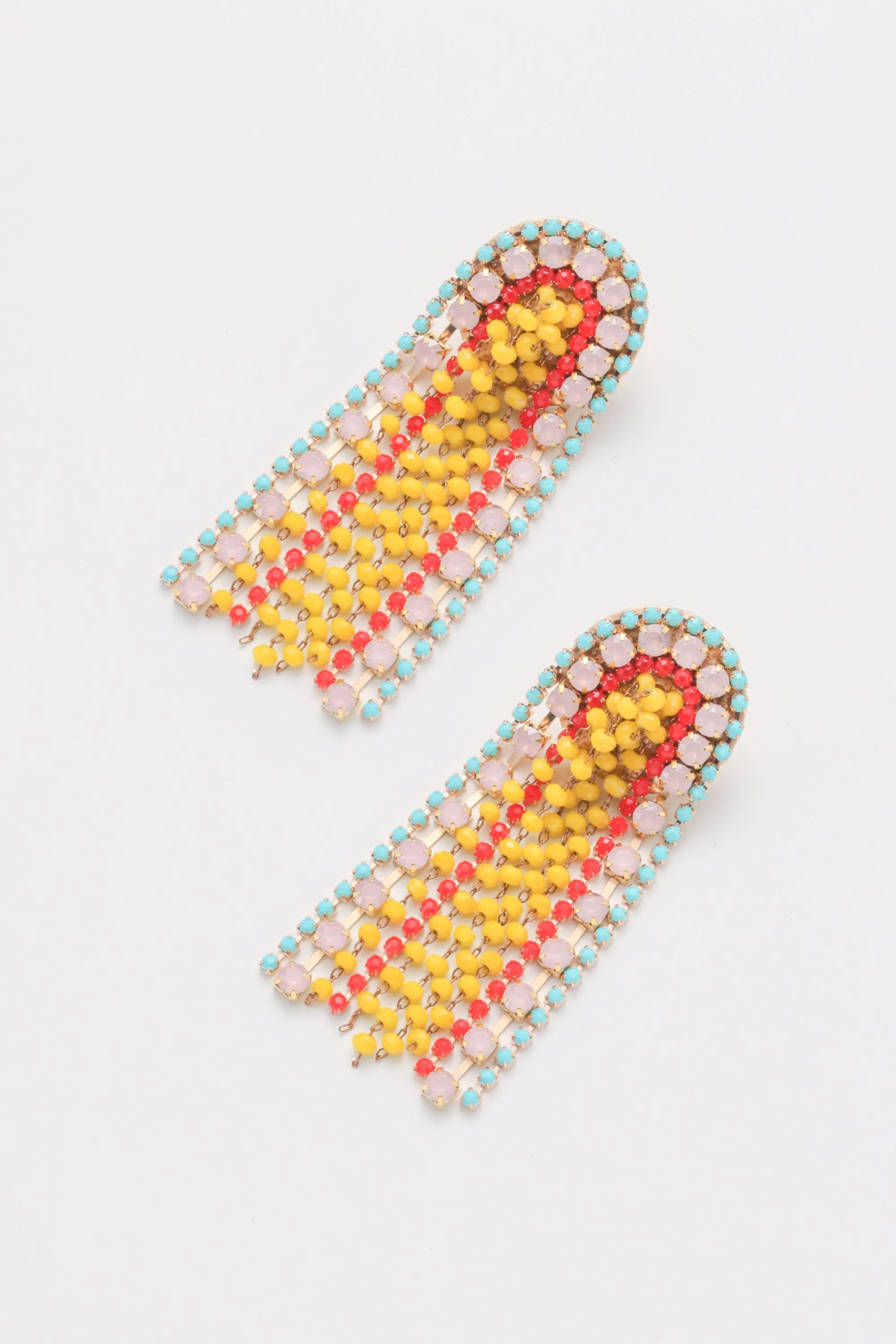 Jaidenne Yellow Mix Beaded Artisan Earrings