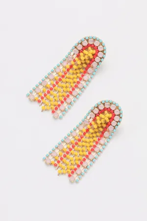 Jaidenne Yellow Mix Beaded Artisan Earrings