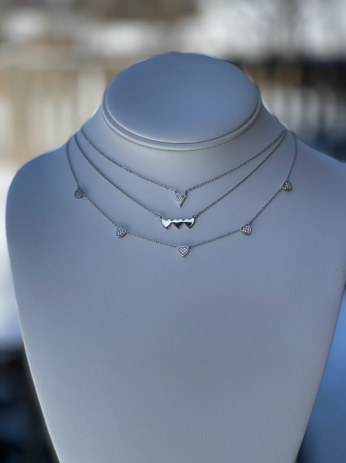 Jasmine Dangling Heart Necklace