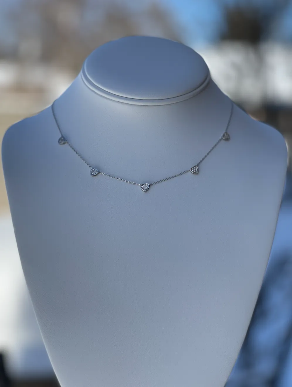 Jasmine Dangling Heart Necklace