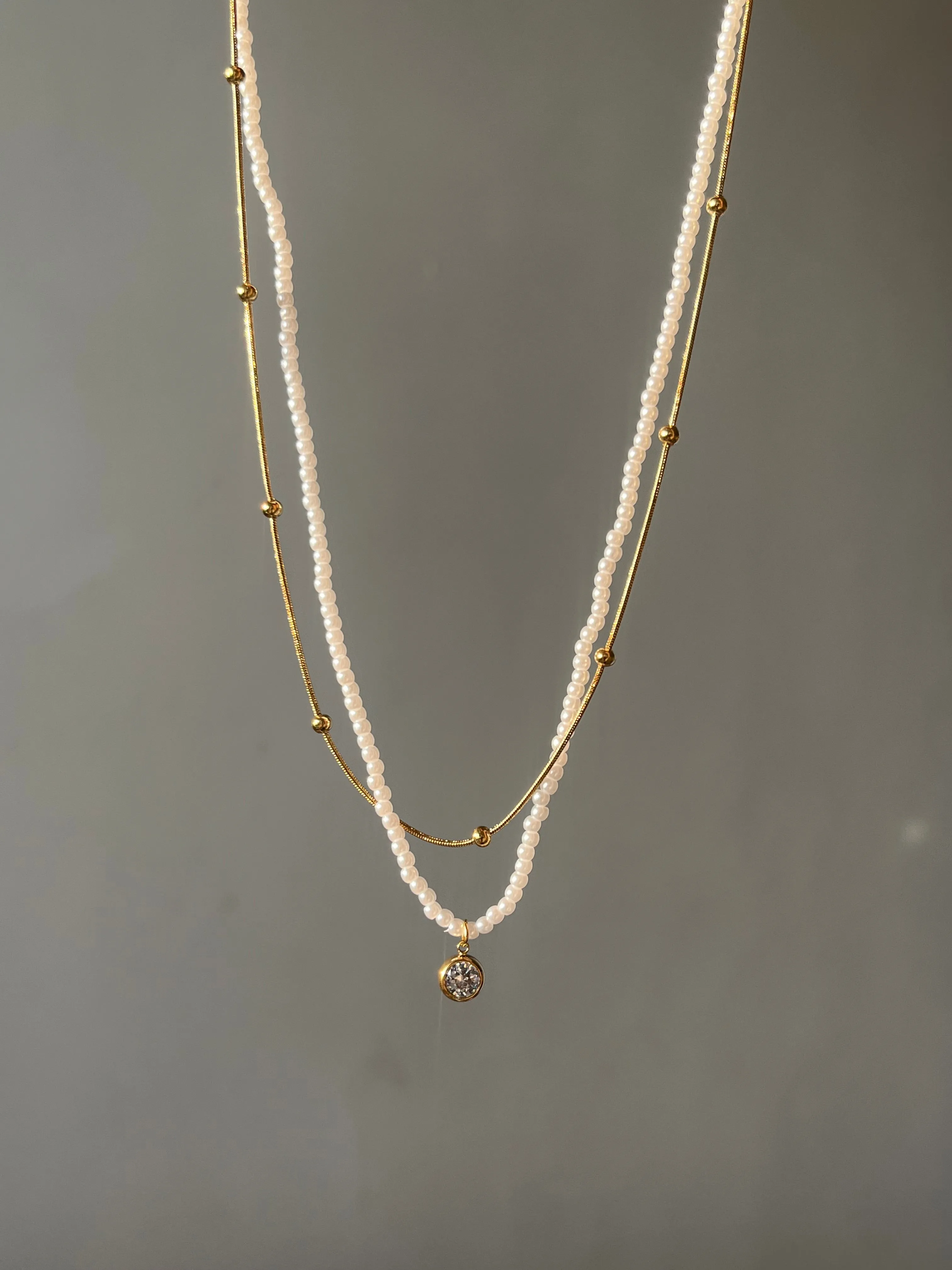 Jasmine Pearl Necklace [18k gold plated]