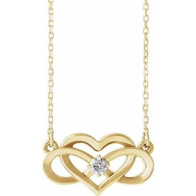 JDSP-86677 Diamond Infinity Inspired Heart Necklace