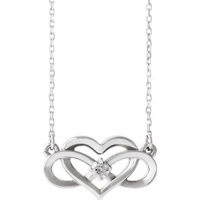 JDSP-86677 Diamond Infinity Inspired Heart Necklace