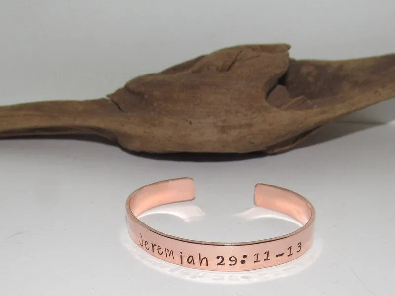 Jeremiah 29 11  cuff, affirmation  jewelry, custom stamped jewelry, personalized jewelry, brides maids gifts,