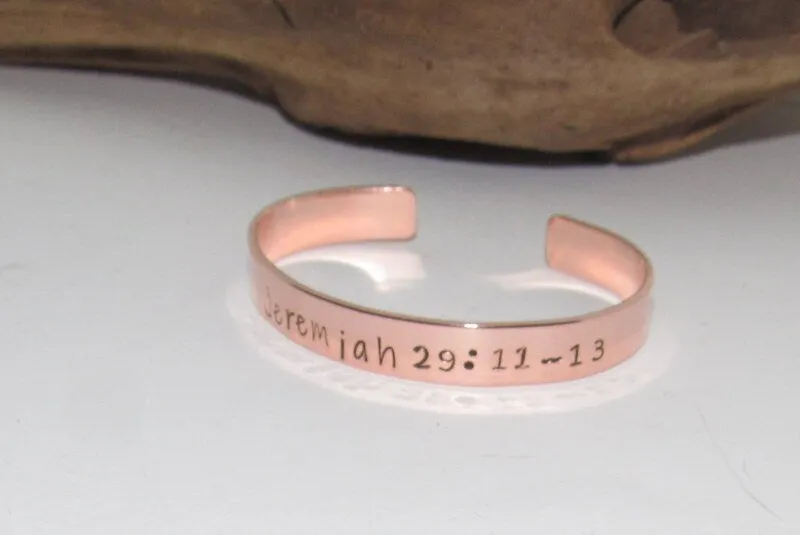 Jeremiah 29 11  cuff, affirmation  jewelry, custom stamped jewelry, personalized jewelry, brides maids gifts,