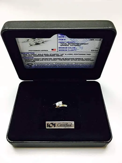JewelMore Two-Stone Ring Forever Us 1/4 ct tw Diamonds 14K Yellow,White or Rose Gold (White Gold, 10)