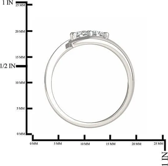 JewelMore Two-Stone Ring Forever Us 1/4 ct tw Diamonds 14K Yellow,White or Rose Gold (White Gold, 10)