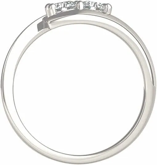 JewelMore Two-Stone Ring Forever Us 1/4 ct tw Diamonds 14K Yellow,White or Rose Gold (White Gold, 10)