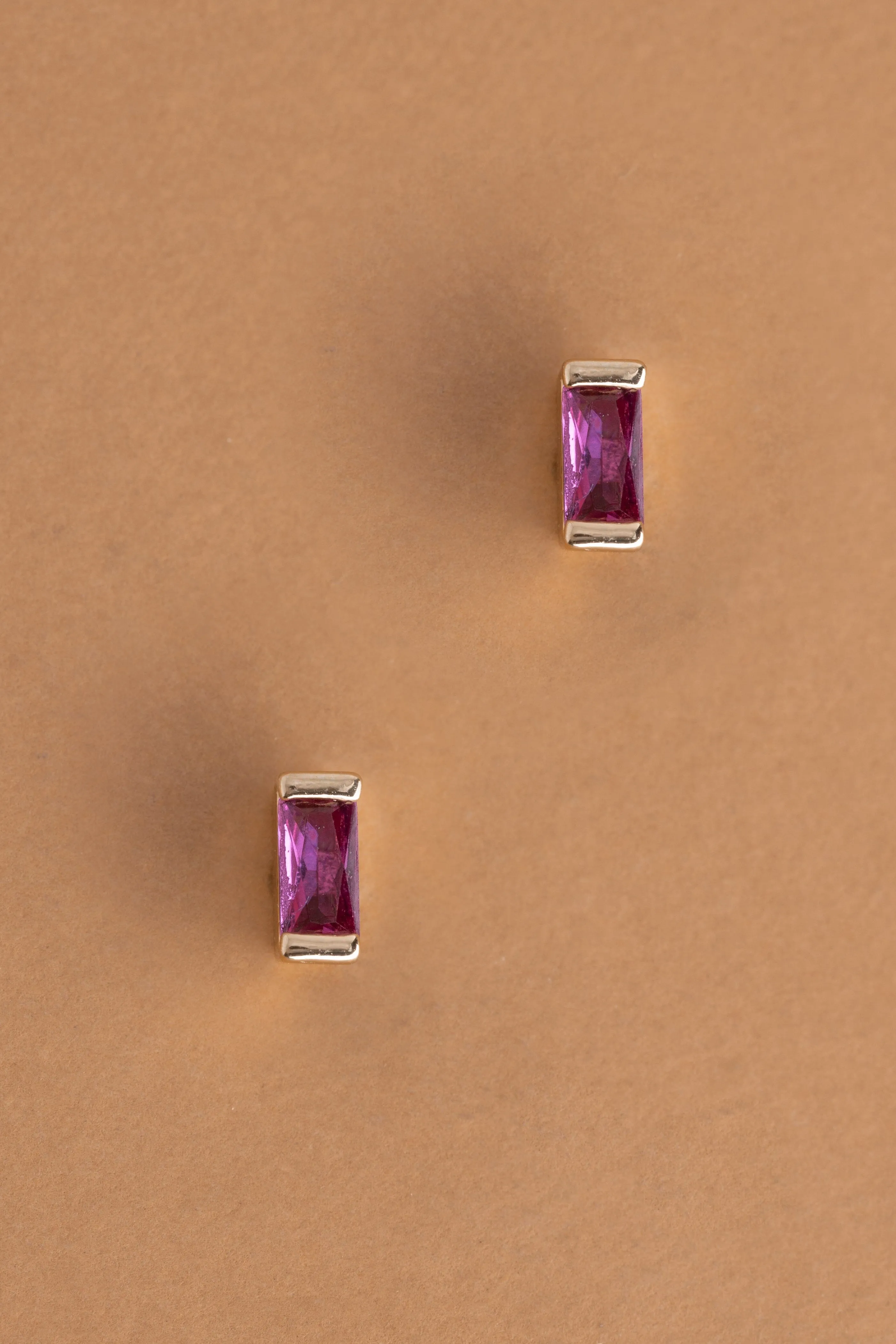 July Ruby Stud Earrings