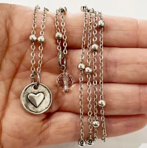 Katia Designs-Keep Going Heart Dainty-Silver