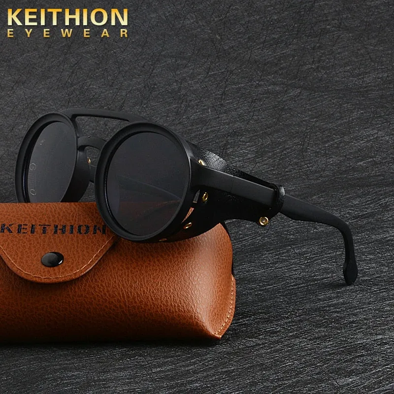 KEITHION Men Steampunk Goggles Sunglasses