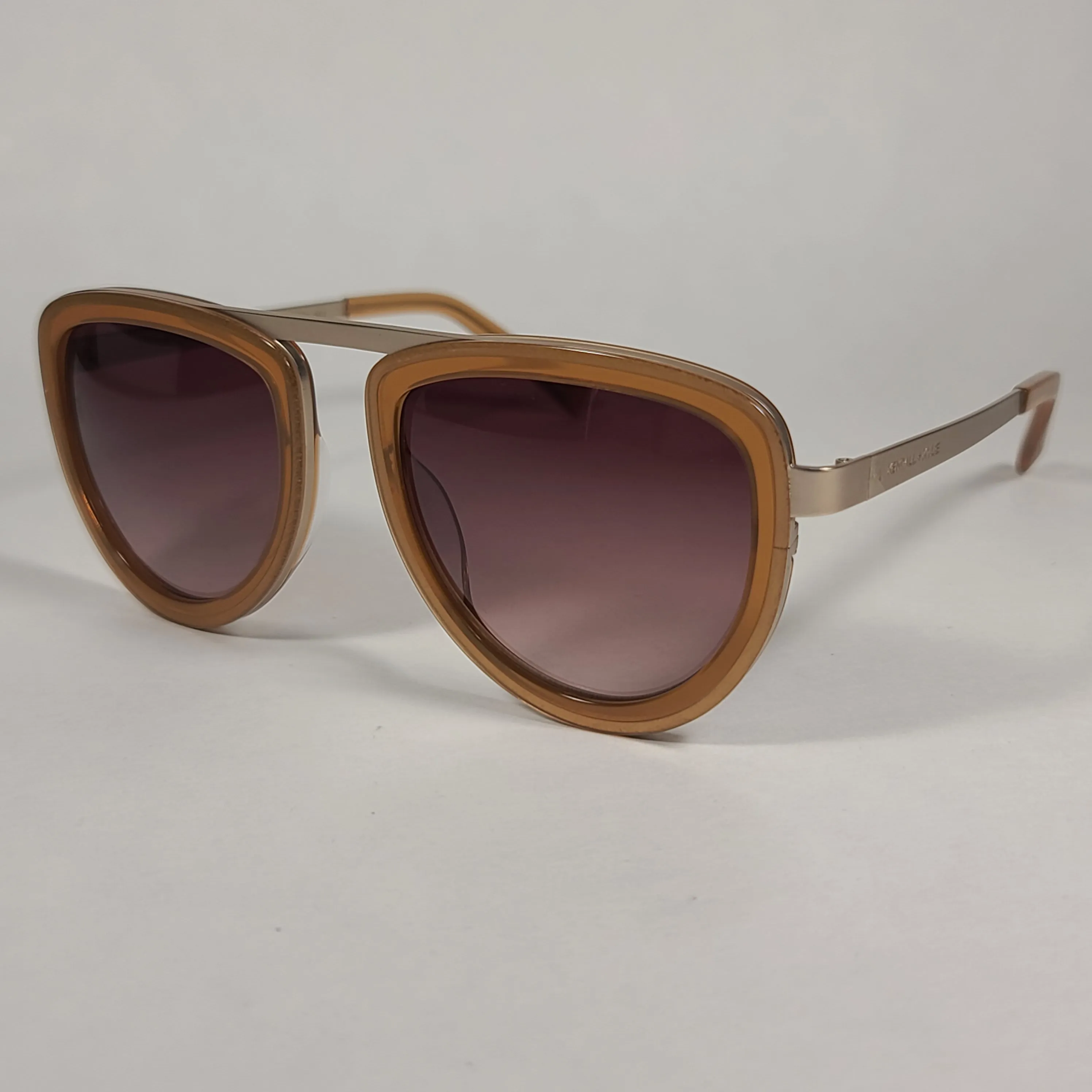 Kendall   Kylie Jones Aviator Sunglasses Shiny Crystal and Light Brown With Gradient Lens KK5009D 207