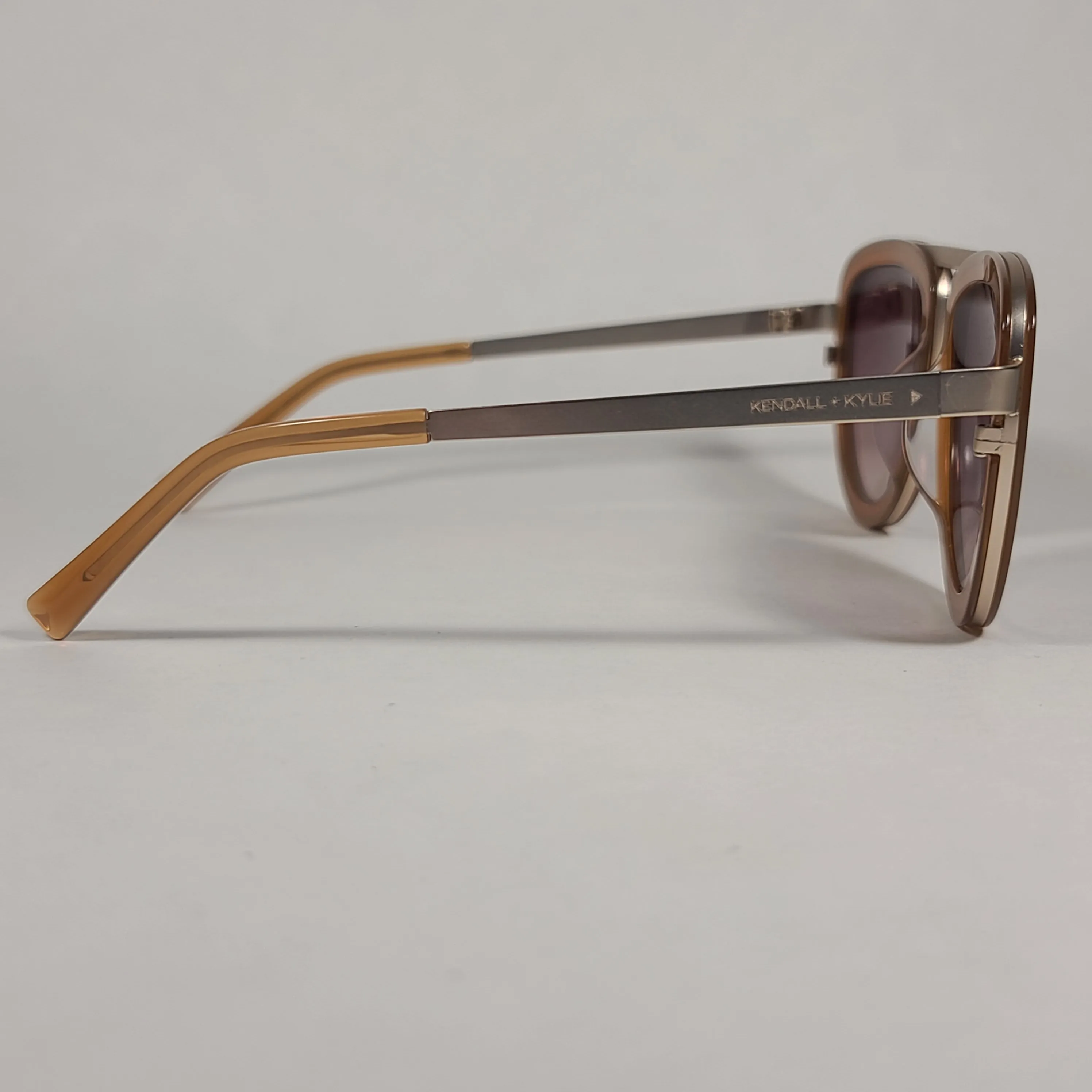 Kendall   Kylie Jones Aviator Sunglasses Shiny Crystal and Light Brown With Gradient Lens KK5009D 207