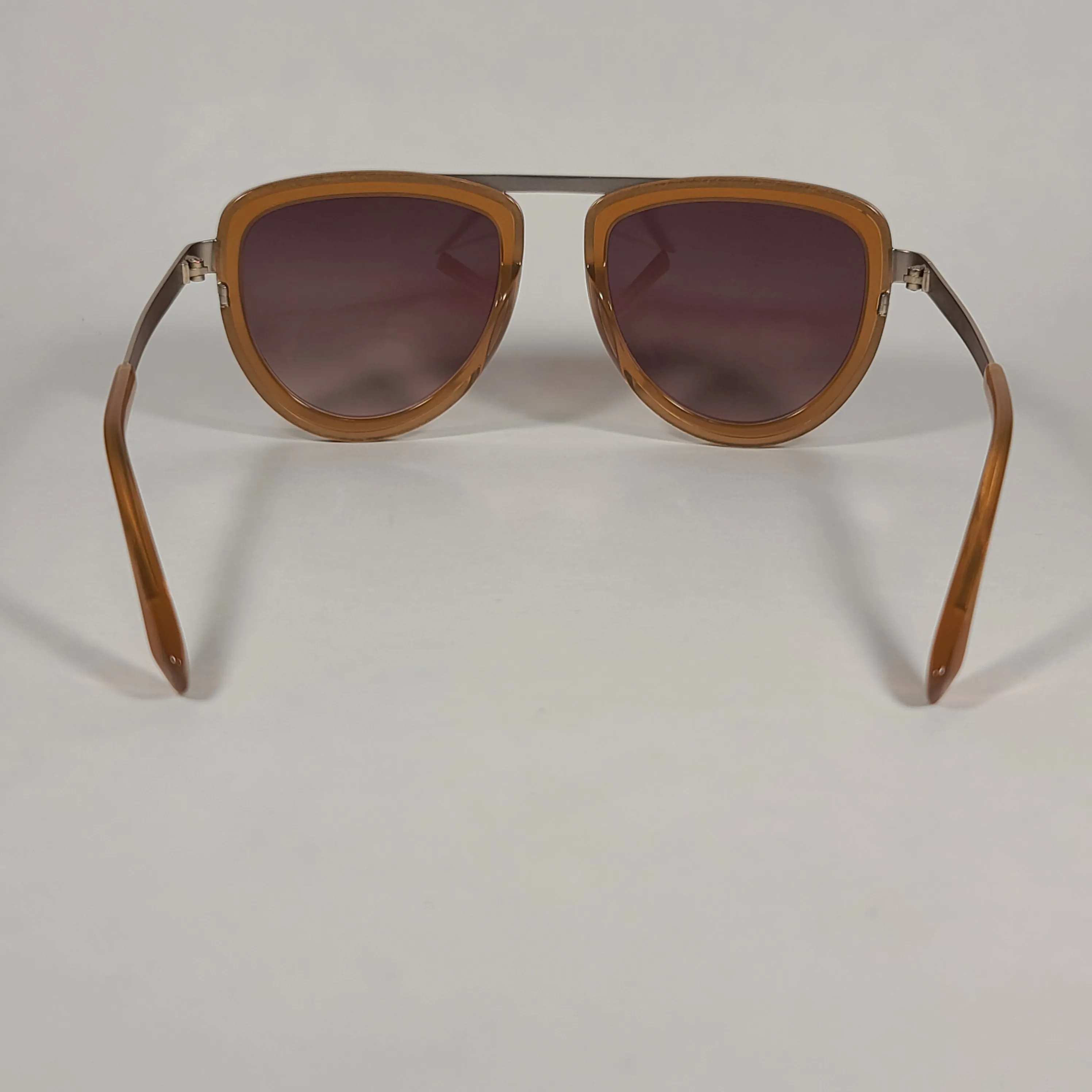 Kendall   Kylie Jones Aviator Sunglasses Shiny Crystal and Light Brown With Gradient Lens KK5009D 207