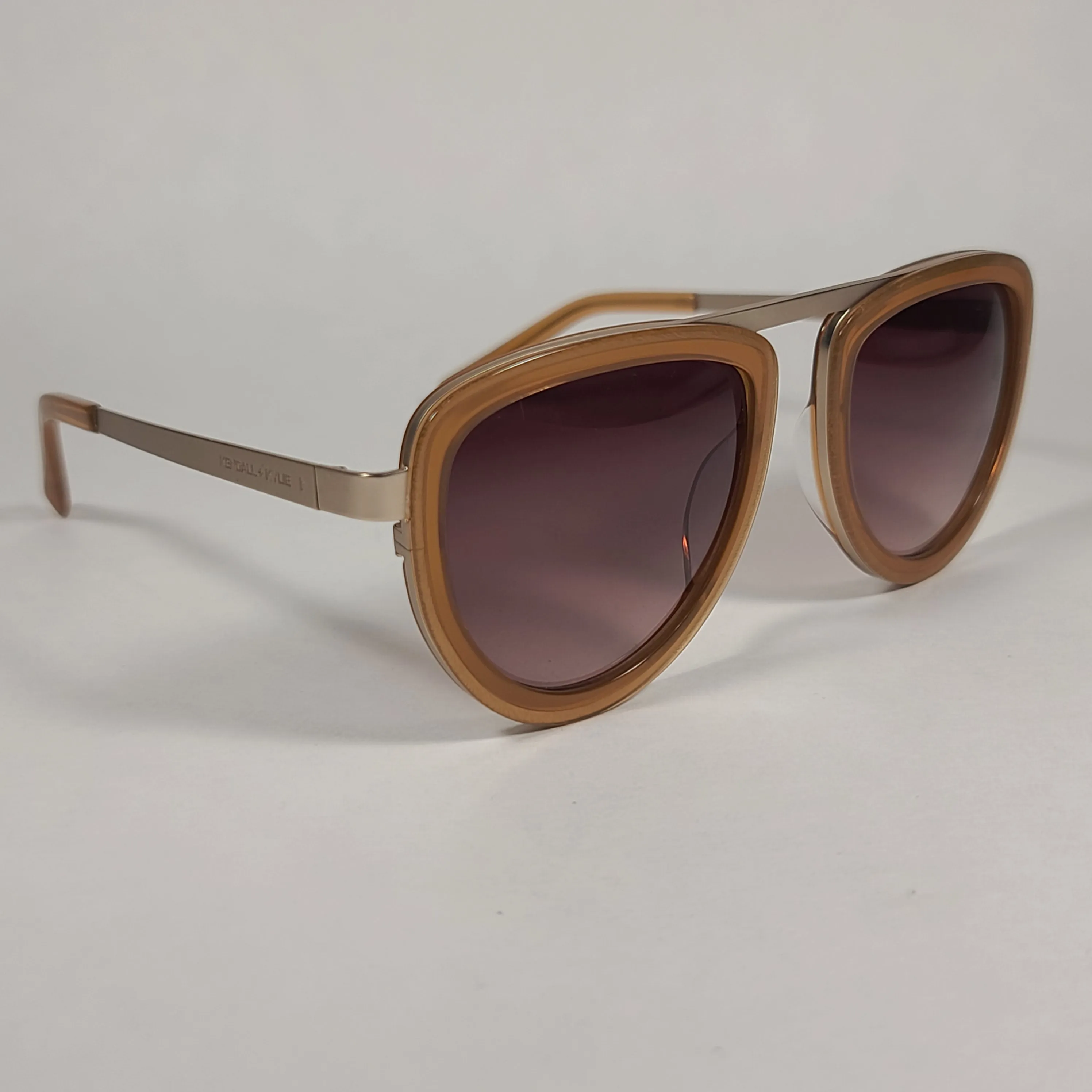 Kendall   Kylie Jones Aviator Sunglasses Shiny Crystal and Light Brown With Gradient Lens KK5009D 207