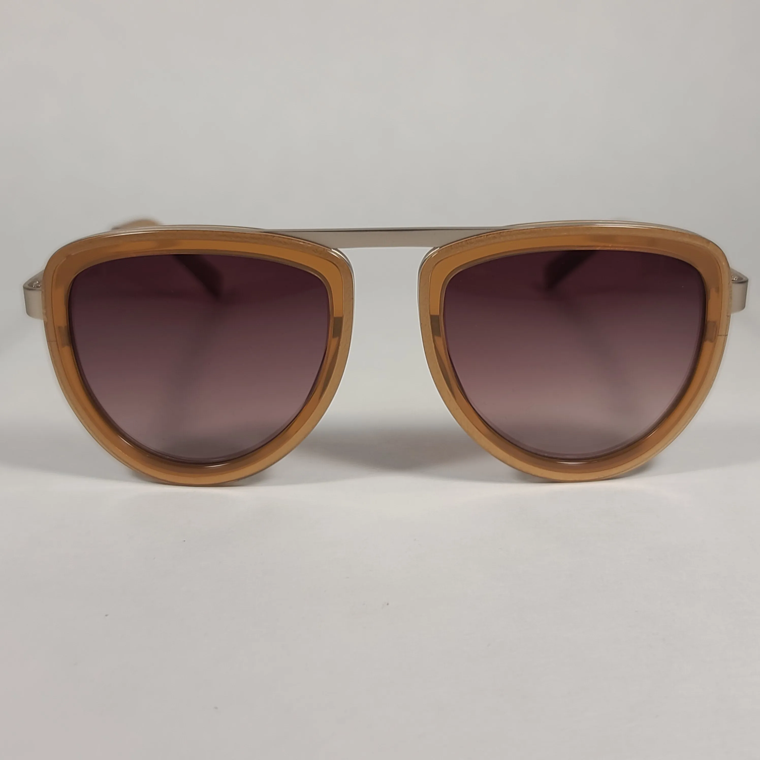 Kendall   Kylie Jones Aviator Sunglasses Shiny Crystal and Light Brown With Gradient Lens KK5009D 207