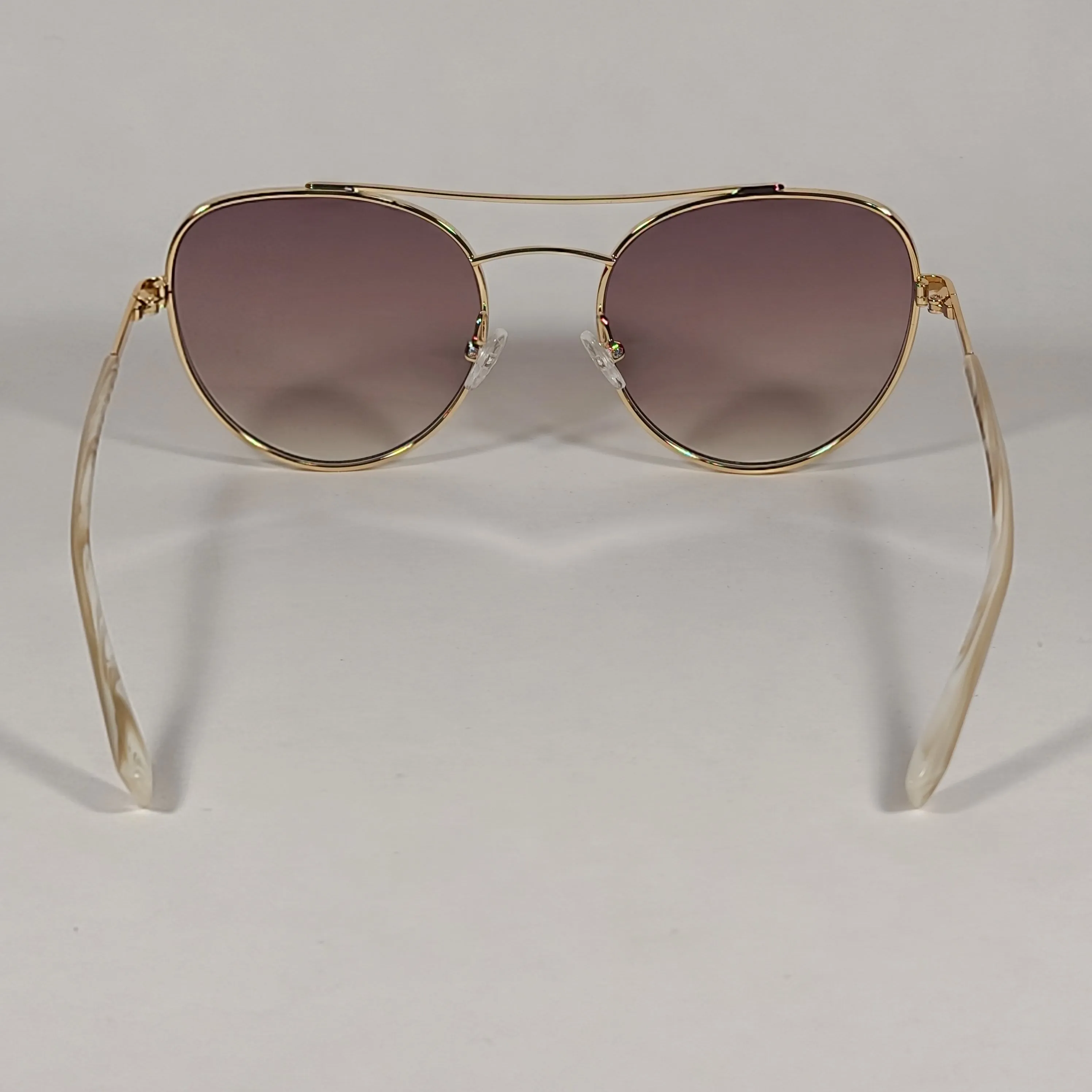 Kendall   Kylie Reese Aviator Sunglasses Light Gold Frame Dune Brown Gradient Lens KKS4025G 718