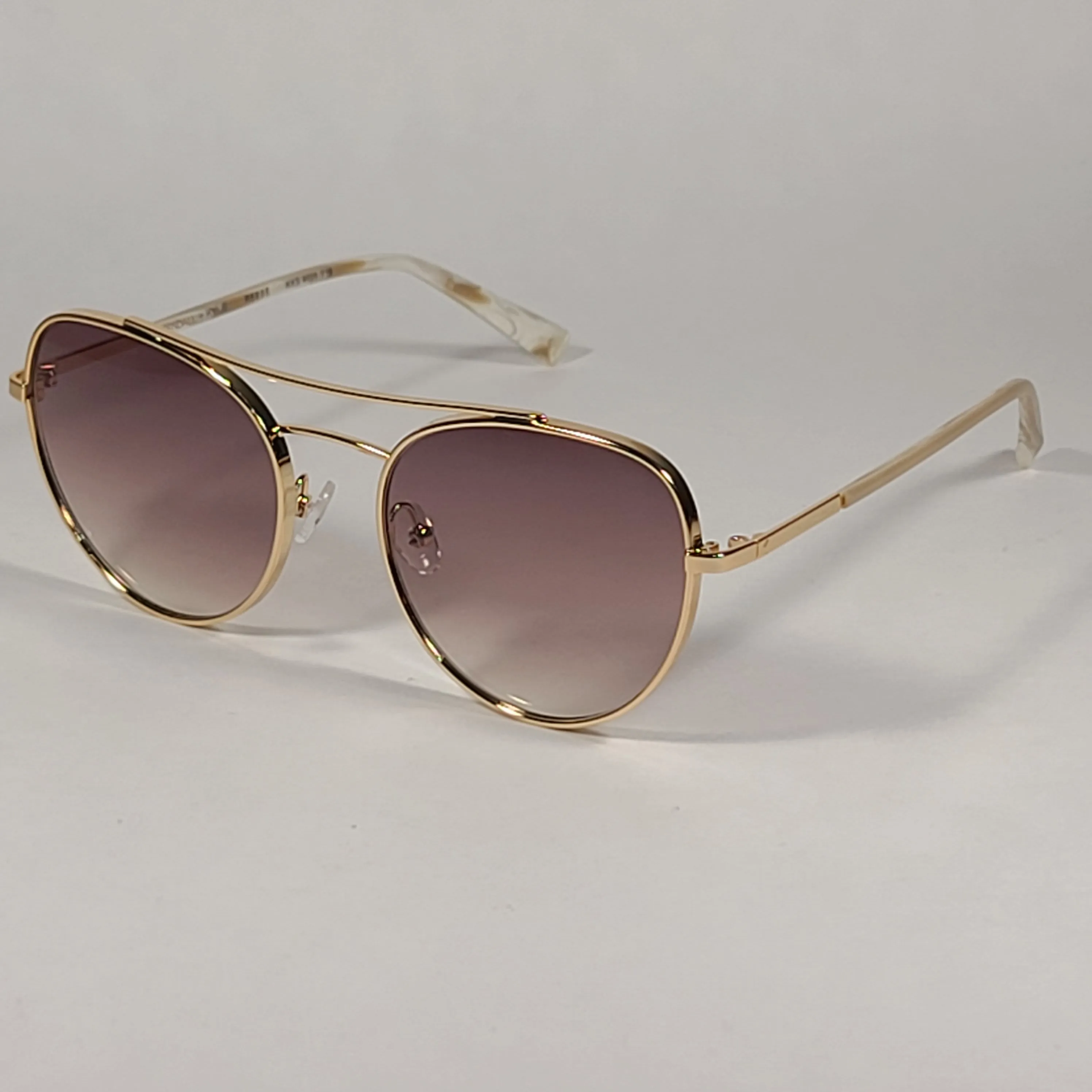 Kendall   Kylie Reese Aviator Sunglasses Light Gold Frame Dune Brown Gradient Lens KKS4025G 718