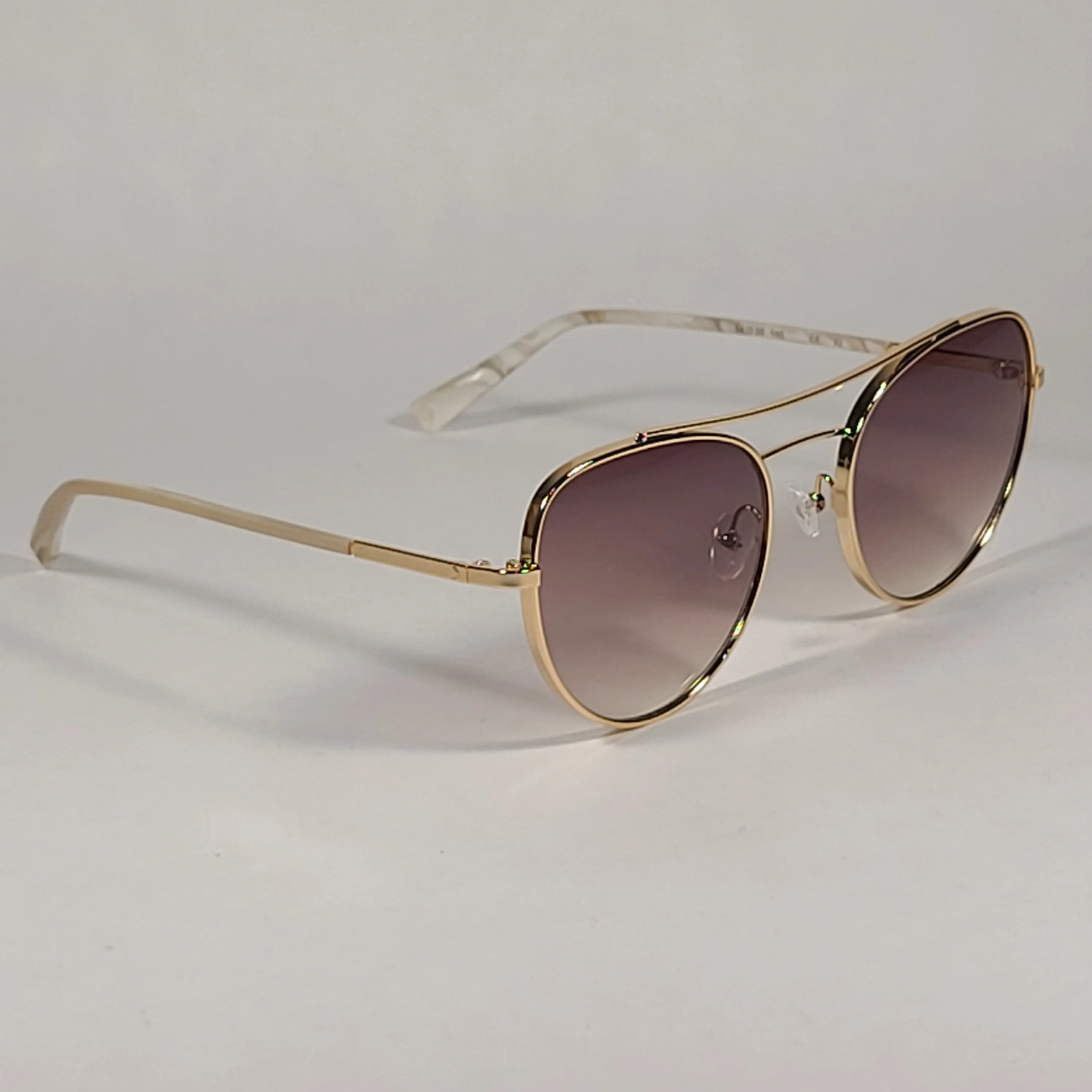 Kendall   Kylie Reese Aviator Sunglasses Light Gold Frame Dune Brown Gradient Lens KKS4025G 718