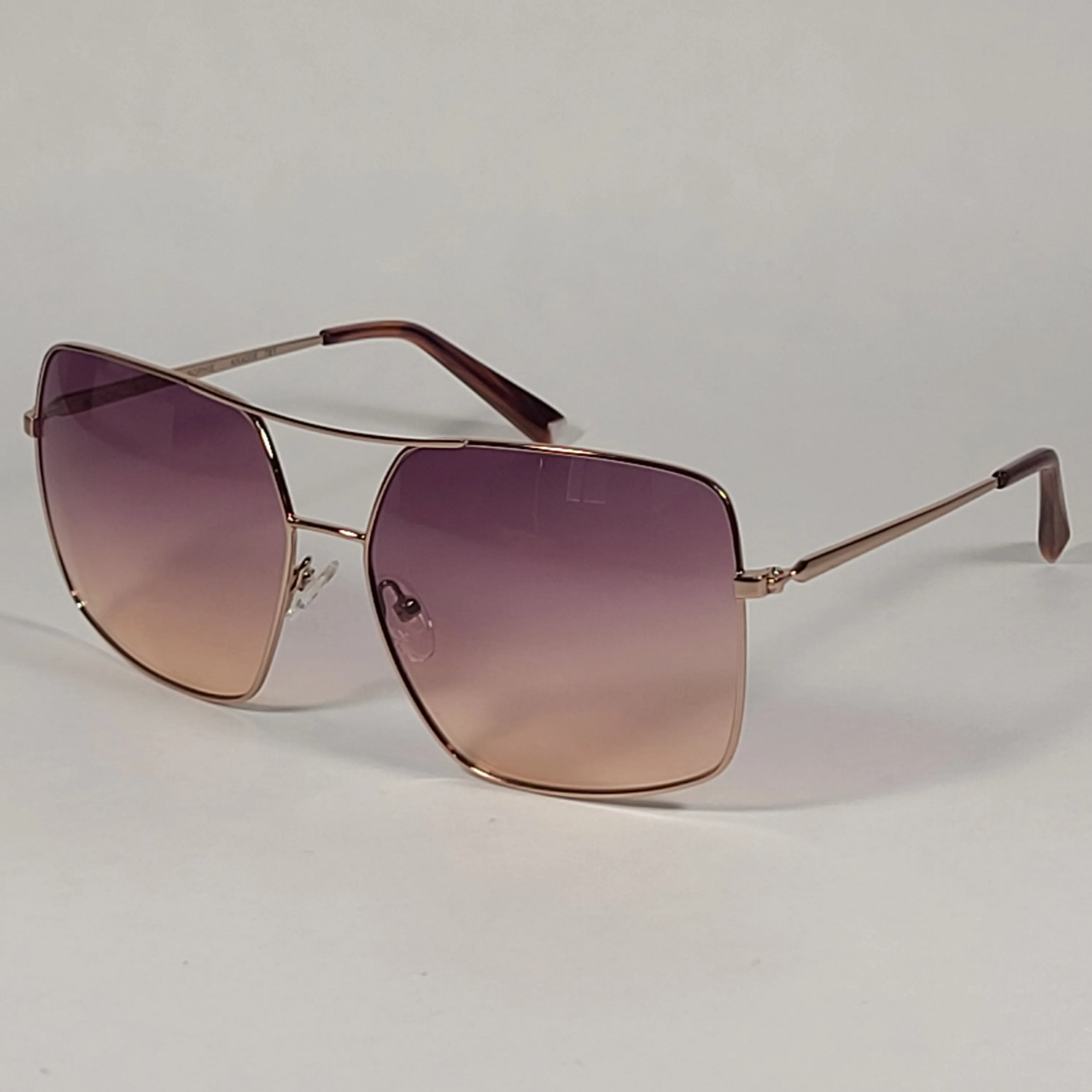 Kendall   Kylie Sophie Shield Aviator Sunglasses Gold Frame Pink Rose Gold Gradient Lens KK4008G 781