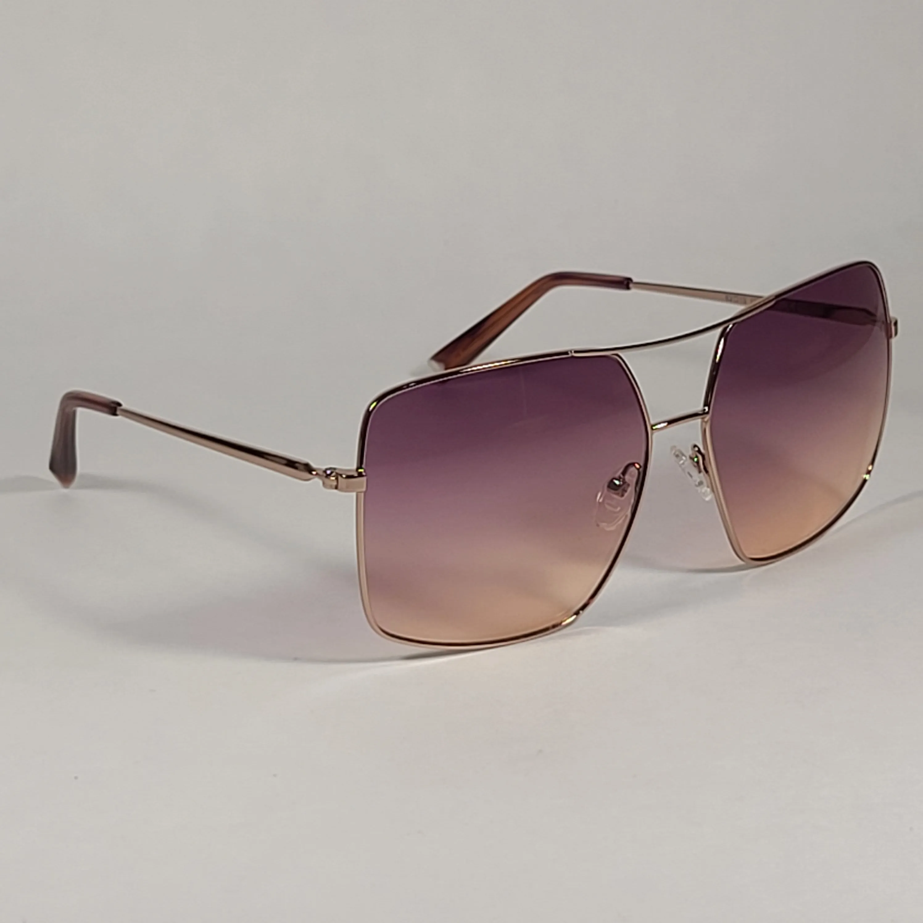 Kendall   Kylie Sophie Shield Aviator Sunglasses Gold Frame Pink Rose Gold Gradient Lens KK4008G 781