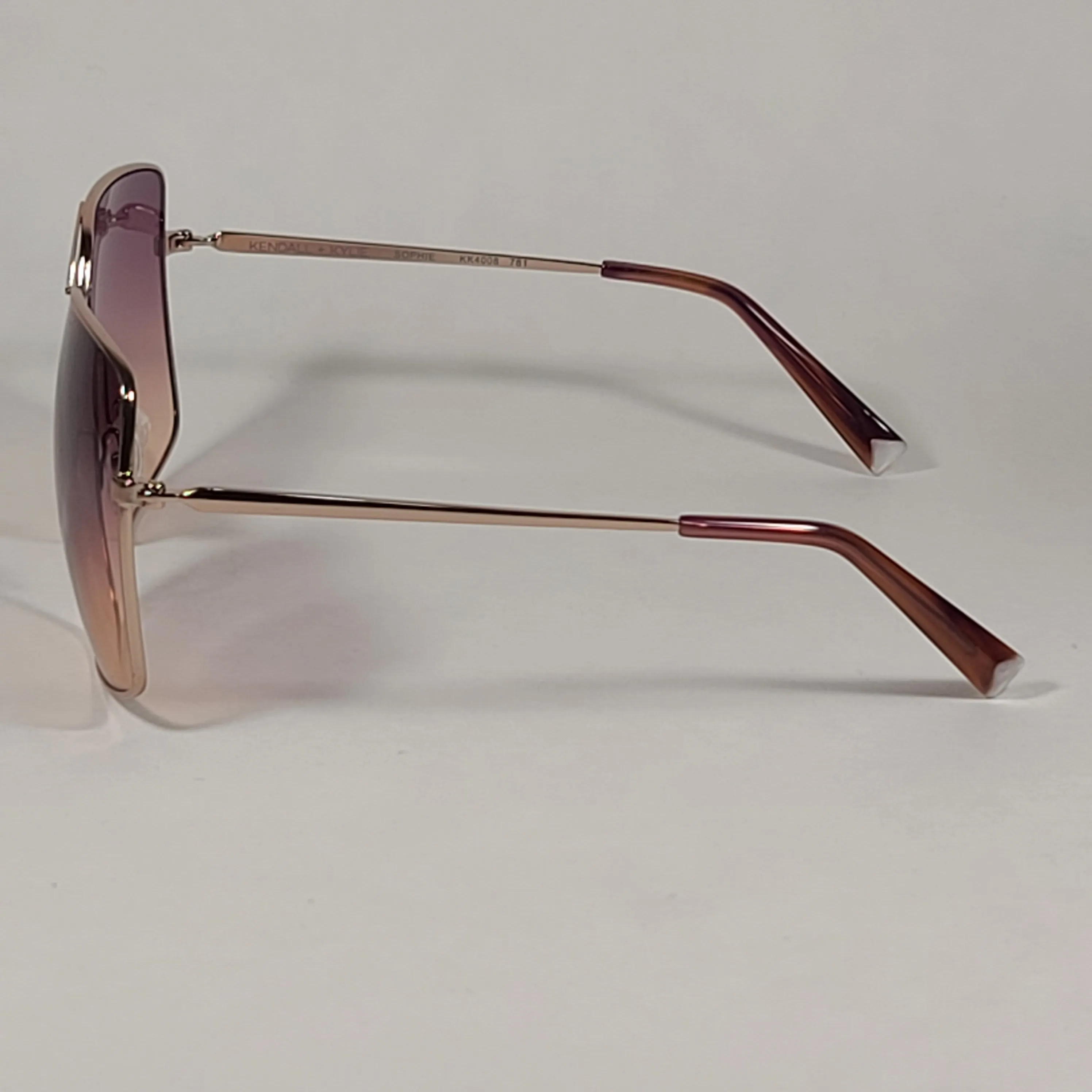 Kendall   Kylie Sophie Shield Aviator Sunglasses Gold Frame Pink Rose Gold Gradient Lens KK4008G 781