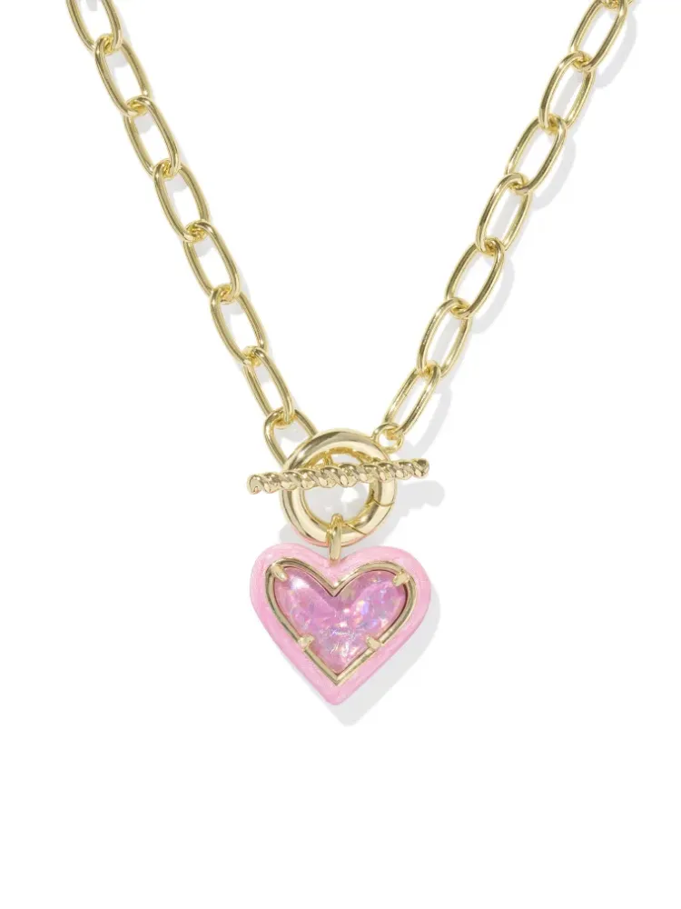 Kendra Scott - Ari Heart Gold Enamel Frame Link Necklace