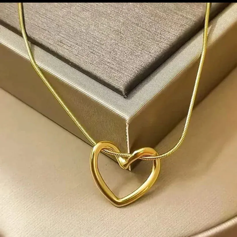 Knot Heart Necklace   Long Hammered Heart Earring Combo