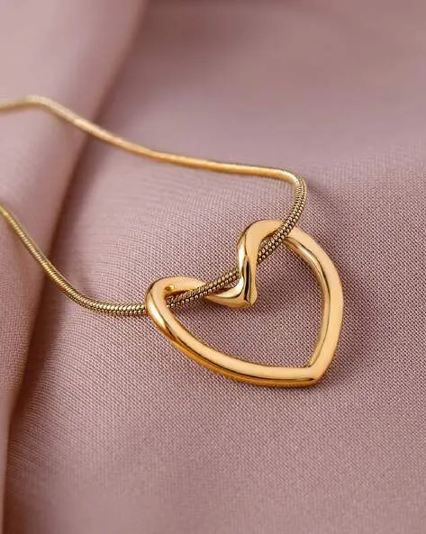 Knot Heart Necklace   Long Hammered Heart Earring Combo