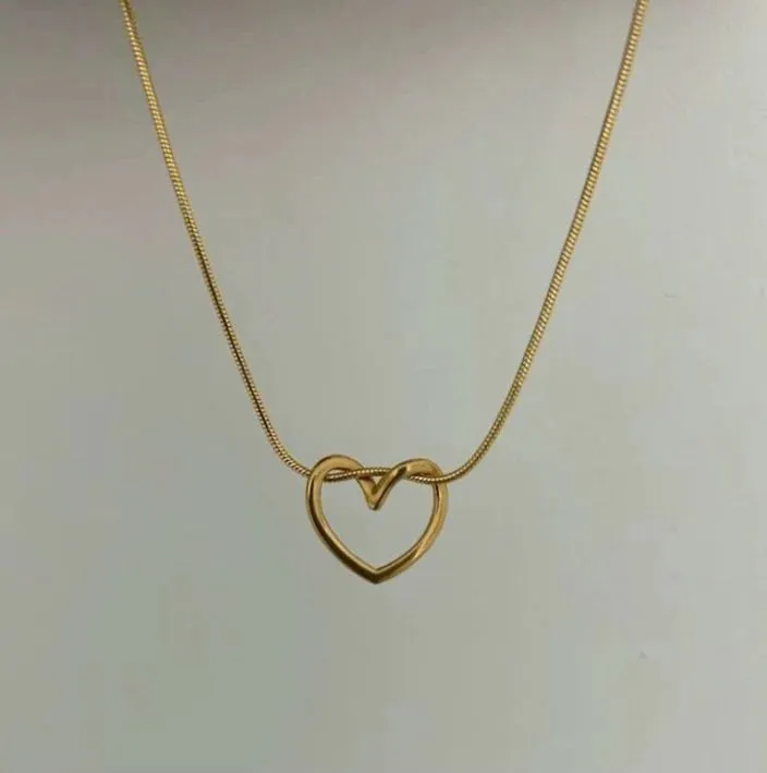 Knot Heart Necklace   Long Hammered Heart Earring Combo