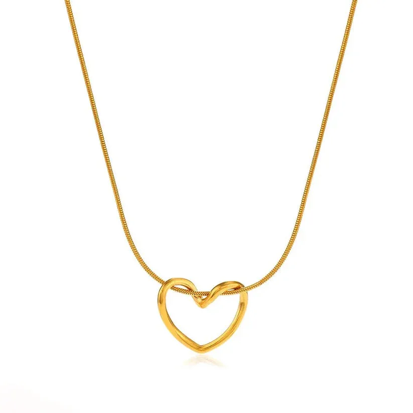 Knot Heart Necklace   Long Hammered Heart Earring Combo