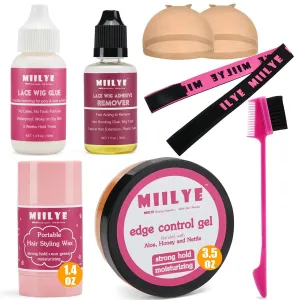 Lace Wig Glue And Hair Styling Wax Gel Combo Pack Wig Install Kits, Wig G