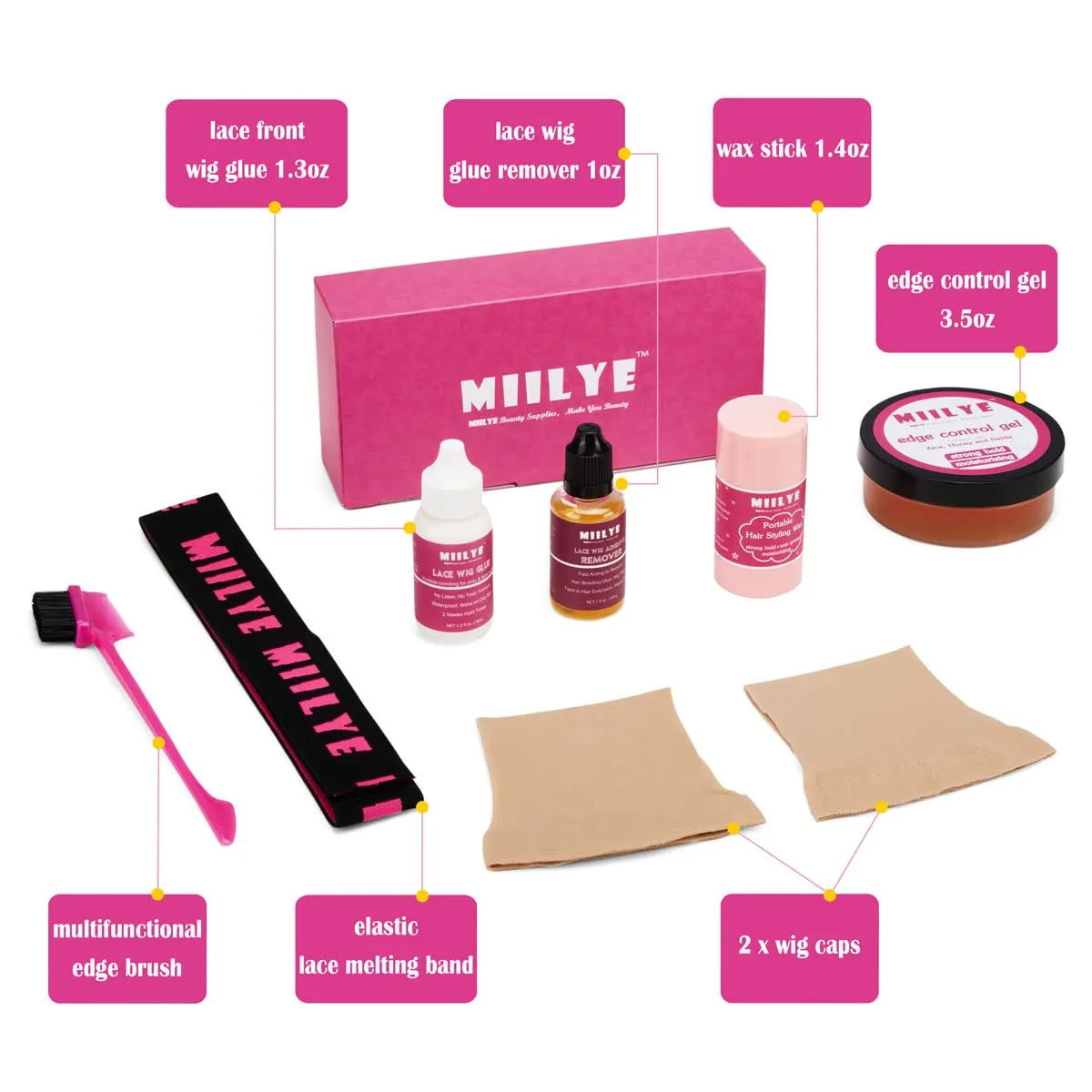 Lace Wig Glue And Hair Styling Wax Gel Combo Pack Wig Install Kits, Wig G