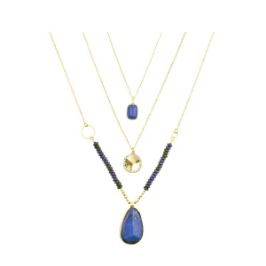 Lapis Blue Stone Necklace Set