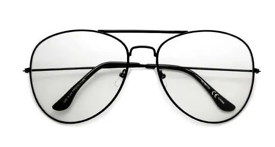 Large Aviator Glasses - Black