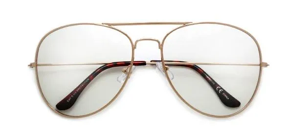 Large Aviator Glasses - Gold