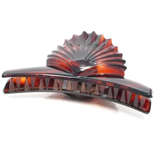 Large French Scallop Top Shell Plastic Hair Claw