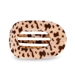 Large Teleties Flat Oval Clip - Blonde Tortoise