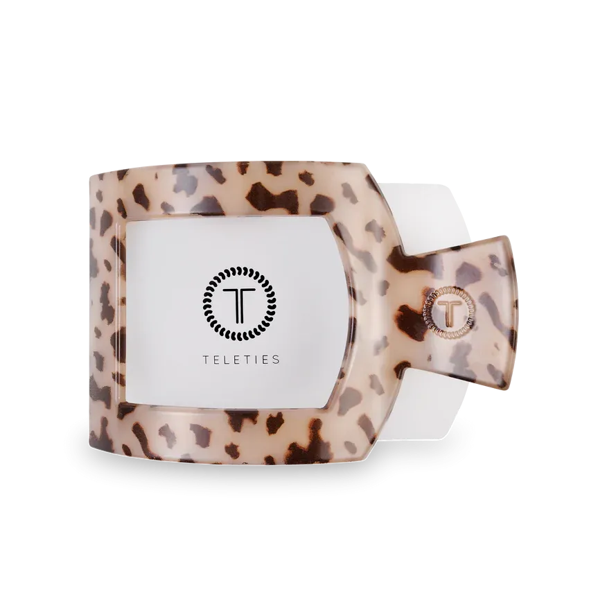 Large Teleties Flat Square Clip - Blonde Tortoise