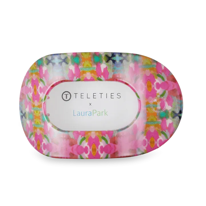 Large Teleties x Laura Park Flat Oval Clip - Fuchsia Dream