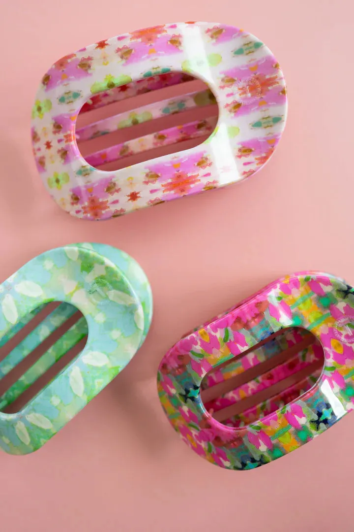 Large Teleties x Laura Park Flat Oval Clip - Giverny