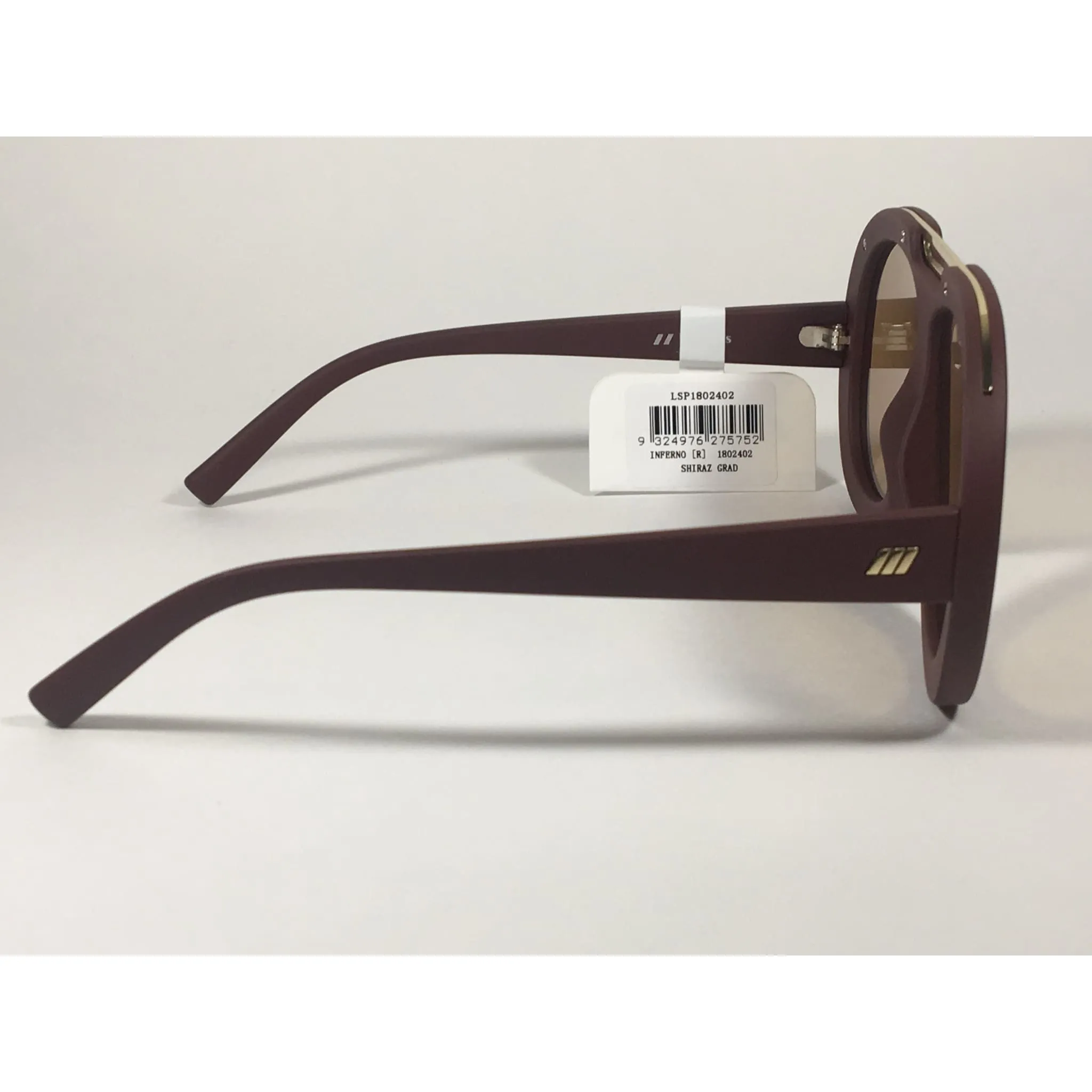 Le Specs LSP1802402 Inferno Large Aviator Pilot Sunglasses Dark Red Wine Shiraz Brown Lens