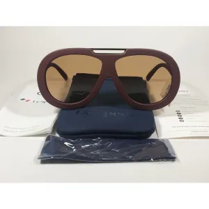 Le Specs LSP1802402 Inferno Large Aviator Pilot Sunglasses Dark Red Wine Shiraz Brown Lens