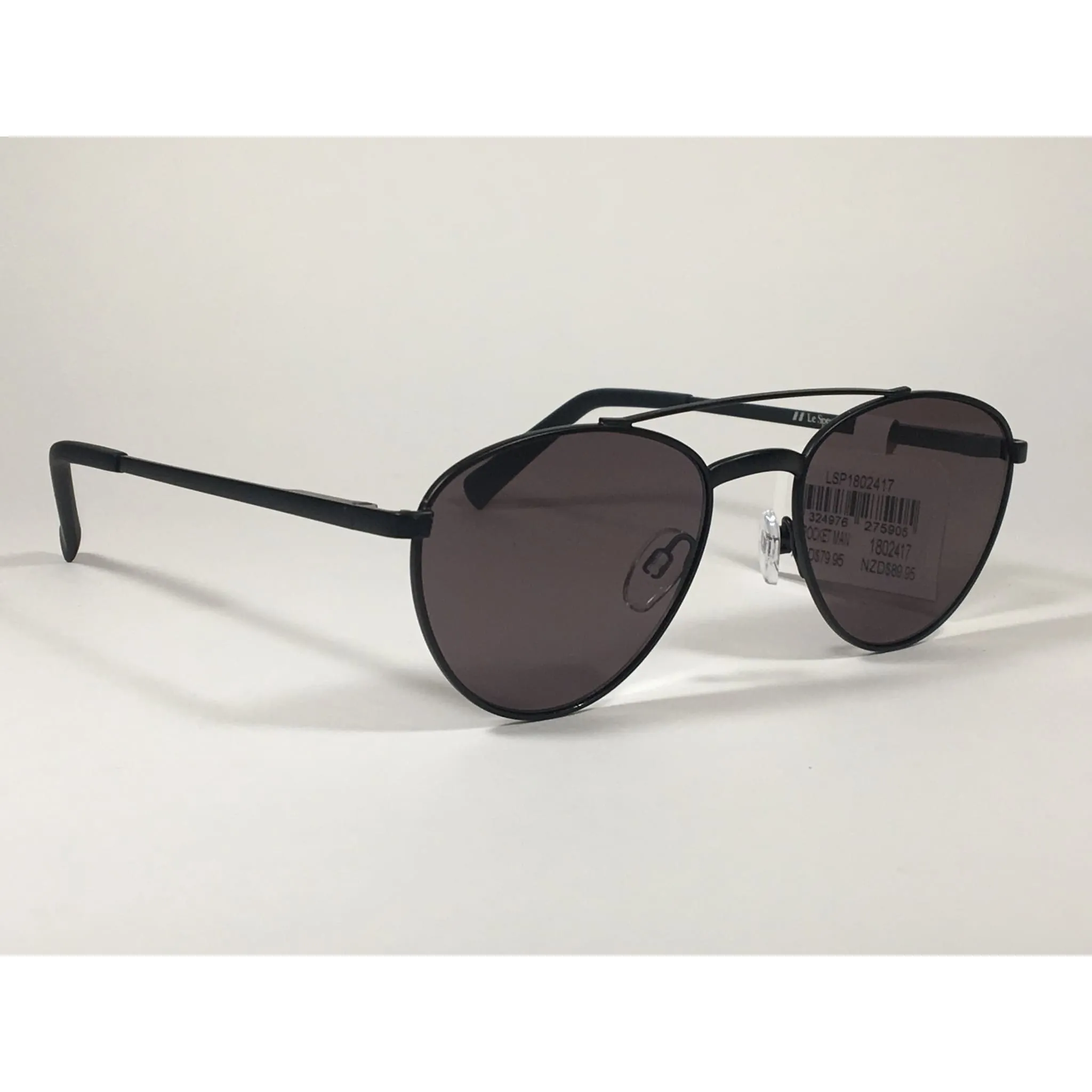 Le Specs Rocket Man Small Aviator Pilot Sunglasses Matte Black Frame Gray Lens LSP1802417