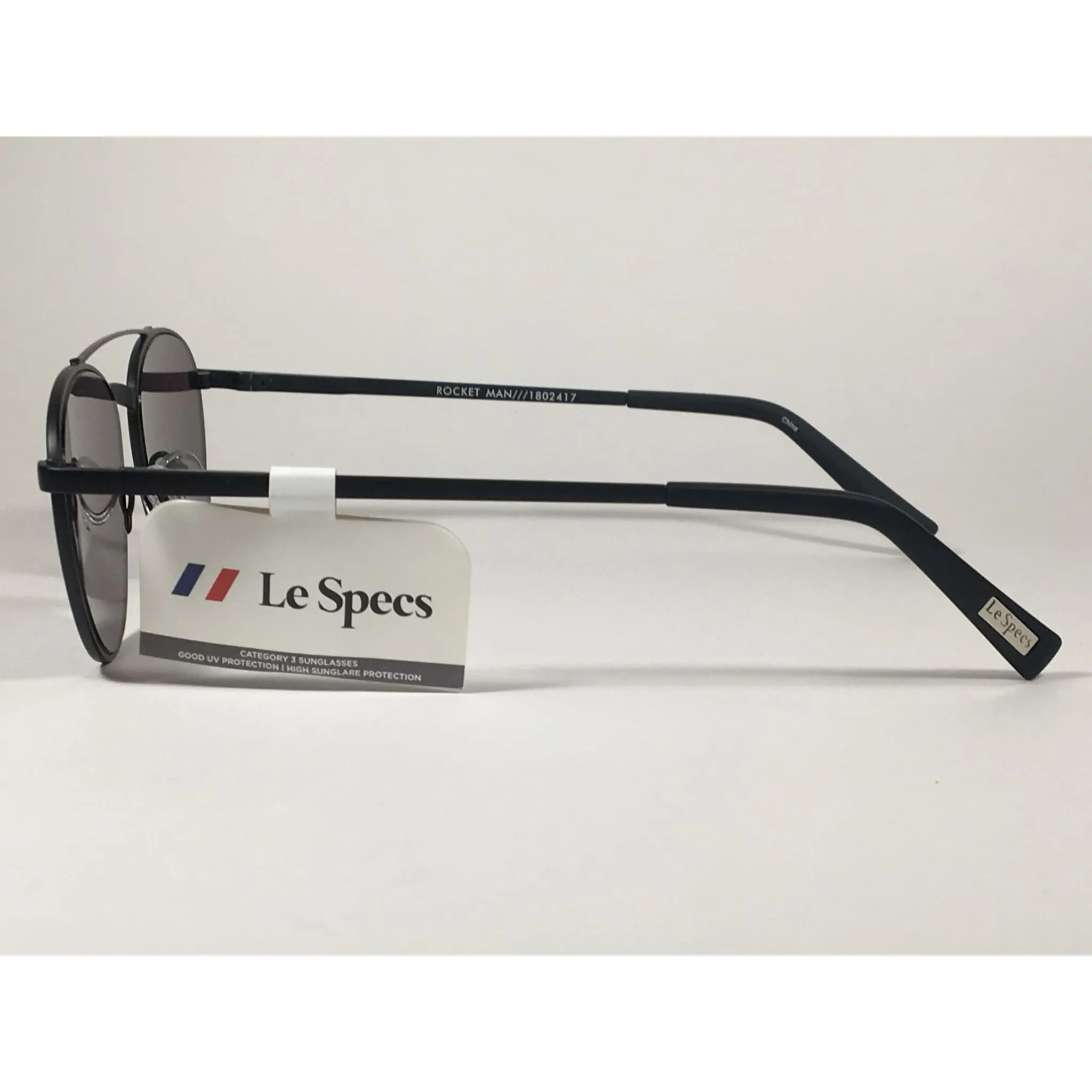 Le Specs Rocket Man Small Aviator Pilot Sunglasses Matte Black Frame Gray Lens LSP1802417