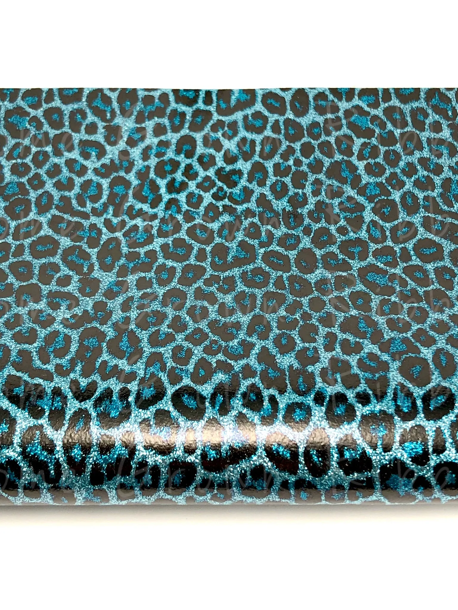 Leopard Smooth Glitter Faux Leather Sheet