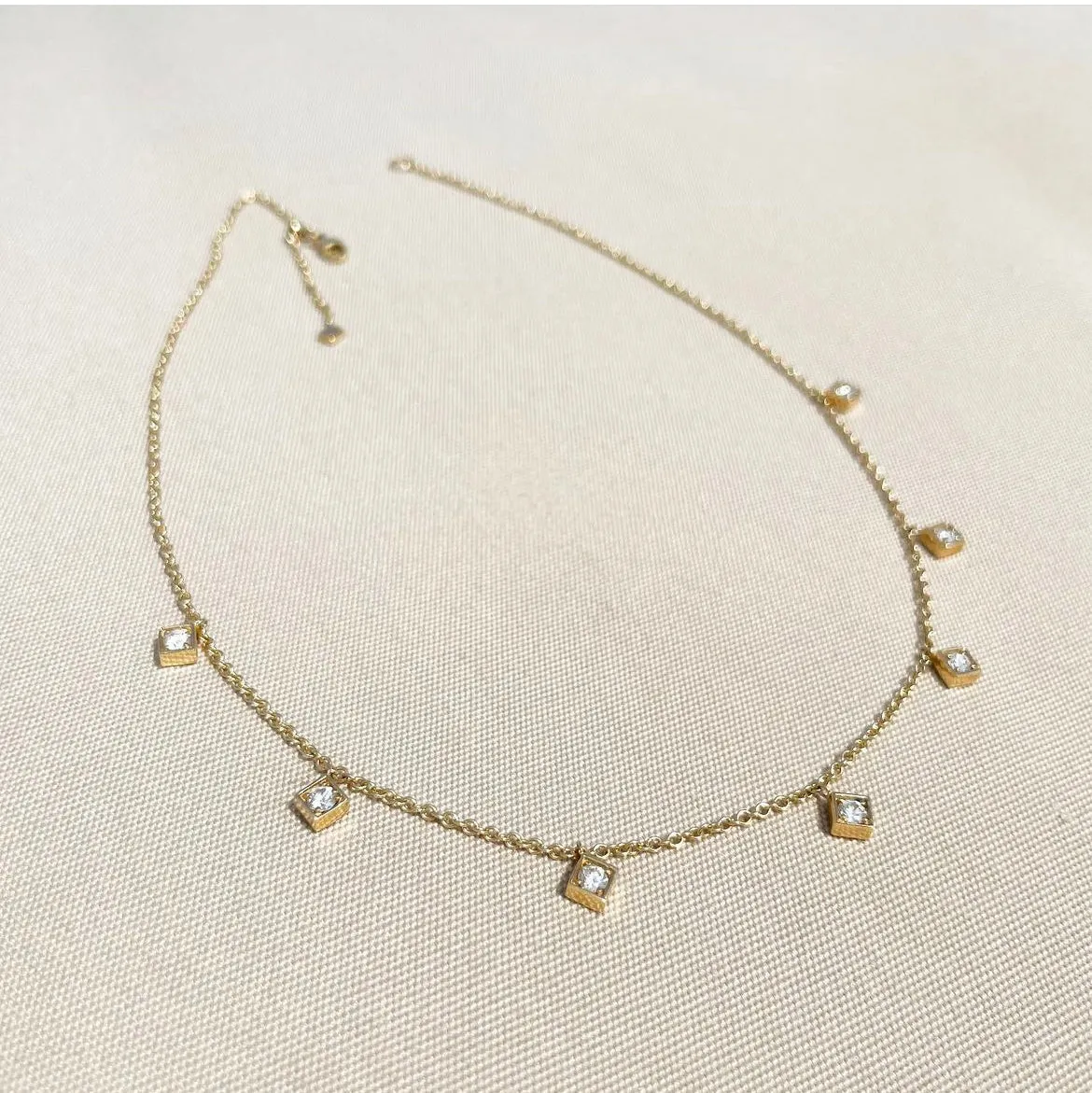 Lex Five Diamond Motif Necklace