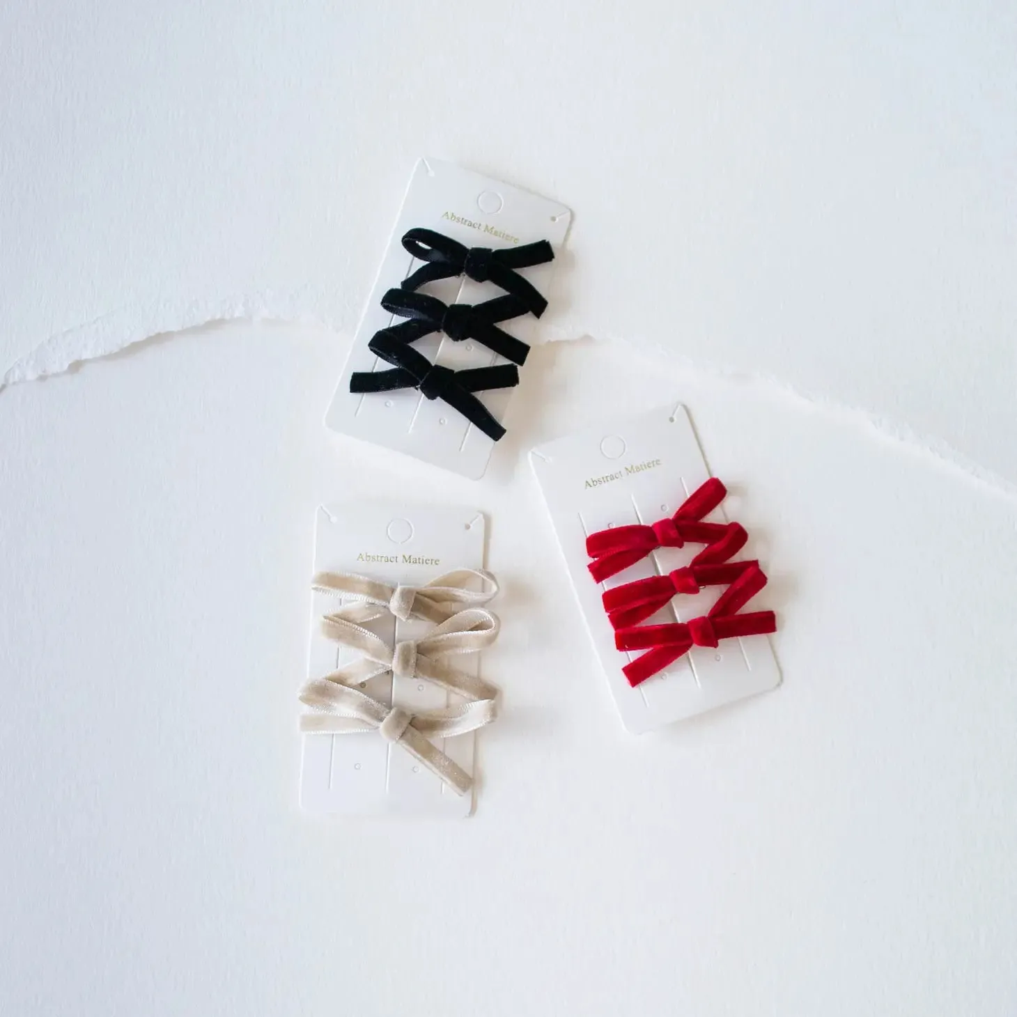 little velvet ribbon hair pin set