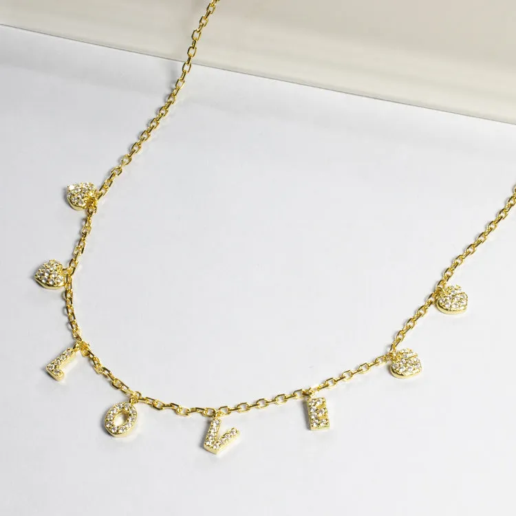 Love CZ Drop Choker - Gold