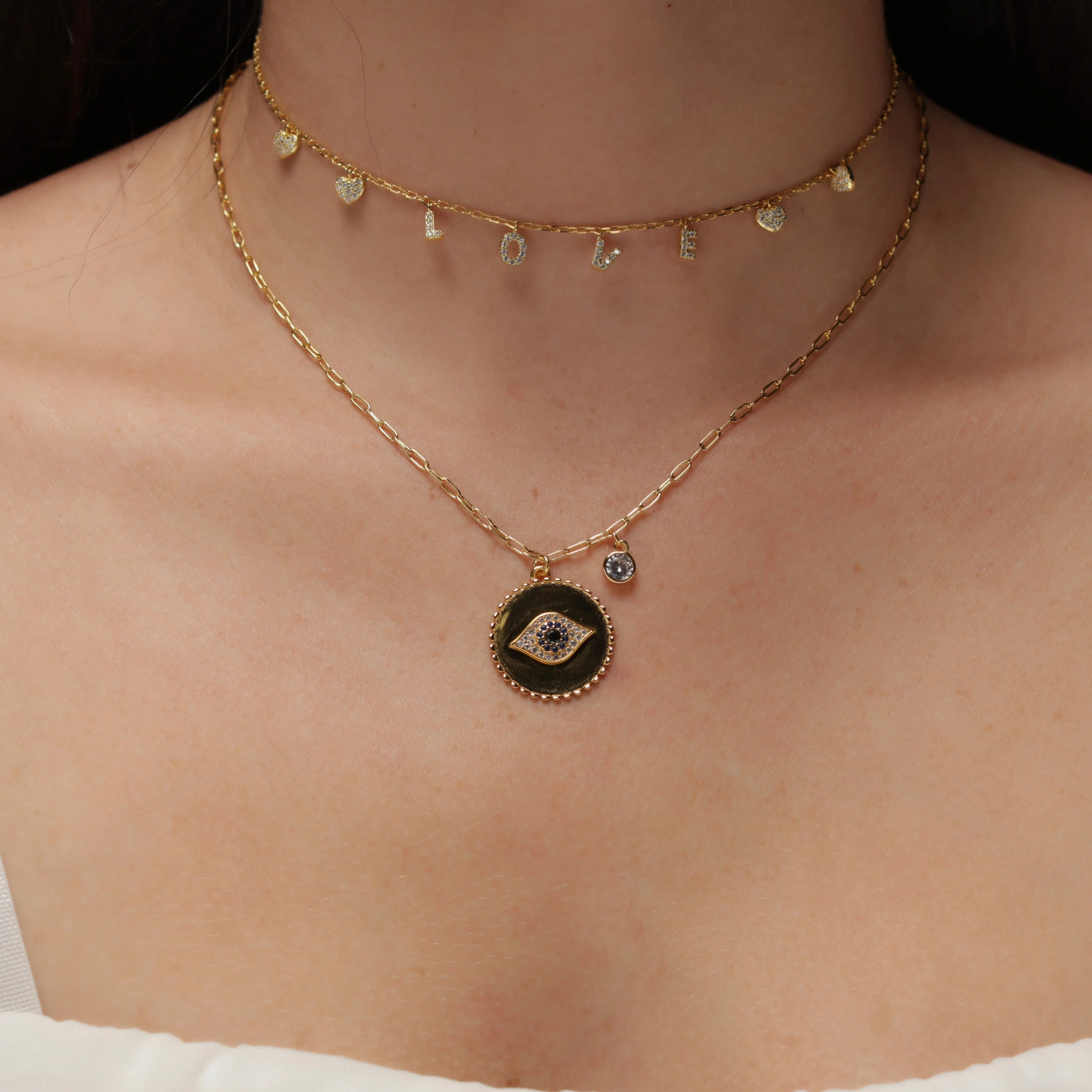 Love CZ Drop Choker - Gold